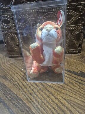 Ty Orange and Gold Tiger Beanie Baby Plush